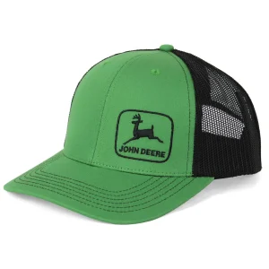 Outback Toys John Deere<Green John Deere Offset Logo Hat with Black Stitching & Black Mesh Back