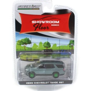 Manufacturer_Greenlight Collectibles Cars & Suvs<Green Machine ~ 1/64 2023 Chevrolet Tahoe RST Silver Sage, Showroom Floor Series 3