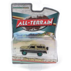 Manufacturer_Greenlight Collectibles Pickup Trucks<Green Machine ~ 1/64 1996 Ford Bronco Limited, Camo & Black, All-Terrain Series 14