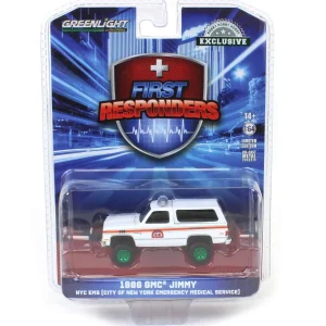 Manufacturer_Greenlight Collectibles Emergency Vehicles<Green Machine ~ 1/64 1986 GMC Jimmy, NYC EMS First Responders, Hobby Exclusive