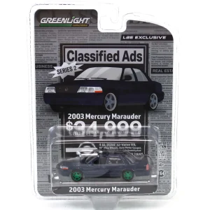 Manufacturer_Greenlight Collectibles Cars & Suvs<Green Machine ~ 1/64 2003 Mercury Marauder, Blue, Classified Ads Series 2, LBE Exclusive