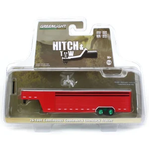 Manufacturer_Greenlight Collectibles Agricultural Trucks<Green Machine ~ 1/64 26ft Continuous Gooseneck Trailer, Red, Hitch & Tow Trailers
