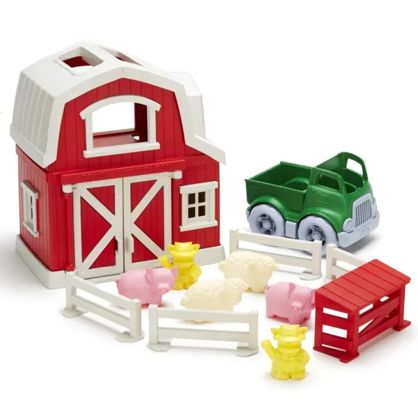 Manufacturer_Green Toys Pickup Trucks<Green Toys Farm Playset with Barn, Pickup Truck, Animals & Fences