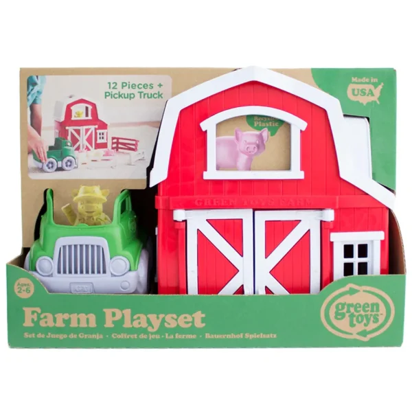 Manufacturer_Green Toys Pickup Trucks<Green Toys Farm Playset with Barn, Pickup Truck, Animals & Fences