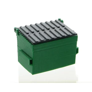 Outback Toys 3D Print & Small Accessories<1/50 Green Trash Dumpster with Removable Lid, 3D Print
