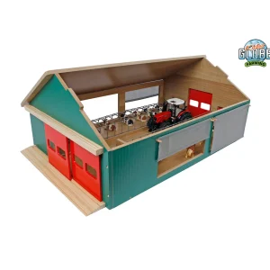 Outback Toys Wooden Barns & Large Accessories<1/32 Green Wooden Stable with Windbreak Netting by Kids Globe