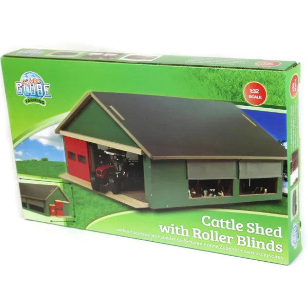 Outback Toys Wooden Barns & Large Accessories<1/32 Green Wooden Stable with Windbreak Netting by Kids Globe