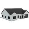 Outback Toys 3D Print & Small Accessories<1/64 Grey & Black “The Ranch” Farm House w/ Opening Garage & Back Deck, 3D Printed