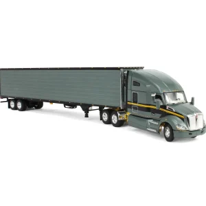Manufacturer_DCP by First Gear Box Trucks & Trailers<1/64 Gunmetal Gray Kenworth T680 Sleeper with Tandem-Axle Reefer Trailer, DCP by First Gear