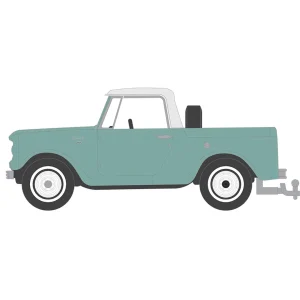 Manufacturer_Greenlight Collectibles Cars & Suvs<1/64 1965 Harvester Scout Half Cab Pickup, Aspen Green, Blue Collar Series 13
