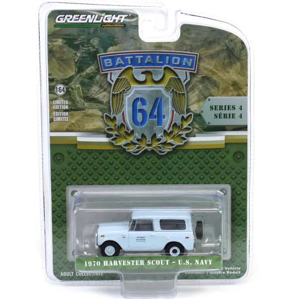 Manufacturer_Greenlight Collectibles Cars & Suvs<1/64 1970 Harvester Scout, US Navy, Battalion 64 Series 4