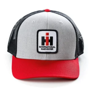 Outback Toys Ih Farmall<Heather Gray with Red Brim and Black Mesh IH Logo Hat