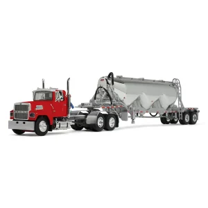 Manufacturer_DCP by First Gear Lowboys & Flatbeds<1/64 Heil Red Ford LTL 9000 Day Cab with Heil Pneumatic Tank Trailer, DCP by First Gear