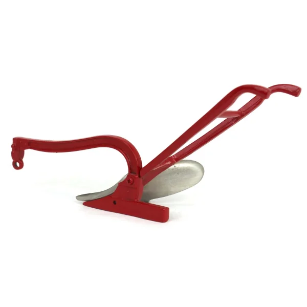 Manufacturer_SpecCast Implements<Historic One Bottom Red Frame Walking Plow, Farm Toy Museum