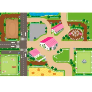 Manufacturer_Universal Hobbies Wooden Barns & Large Accessories | Play Animals & Accessories<Horse Riding School Playmat by Kids Globe (Approx. 39" x 59")