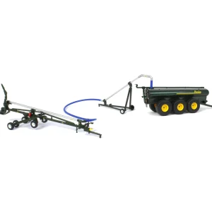 Manufacturer_First Gear, Inc. Implements<1/64 Husky 3 Piece Set with Tank Spreader, Pipe Cart & Lagoon Pump