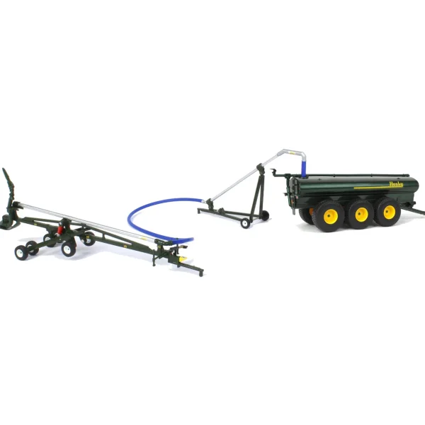 Manufacturer_First Gear, Inc. Implements<1/64 Husky 3 Piece Set with Tank Spreader, Pipe Cart & Lagoon Pump