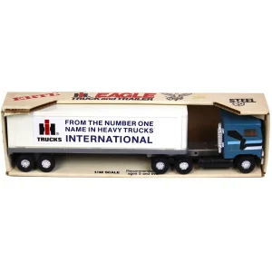 Manufacturer_ERTL Box Trucks & Trailers<1/48 IH Eagle Semi w/ Tandem Axle Box Trailer, Steel, Made in USA by ERTL
