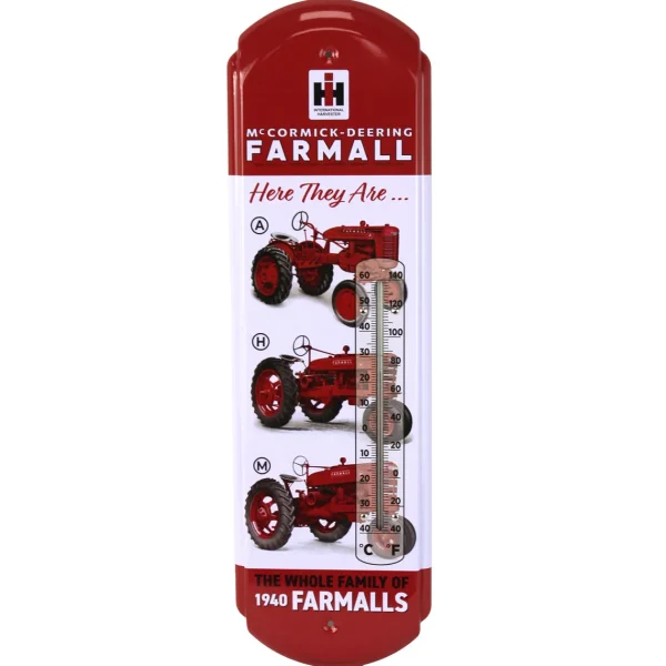 Outback Toys Outdoor<IH Family of Farmalls (A, H & M) Metal Thermometer, 5.125in x 17.375in