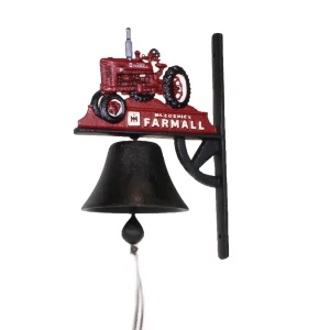 Outback Toys Outdoor<IH Farmall Cast Iron Tractor Bell with Bracket