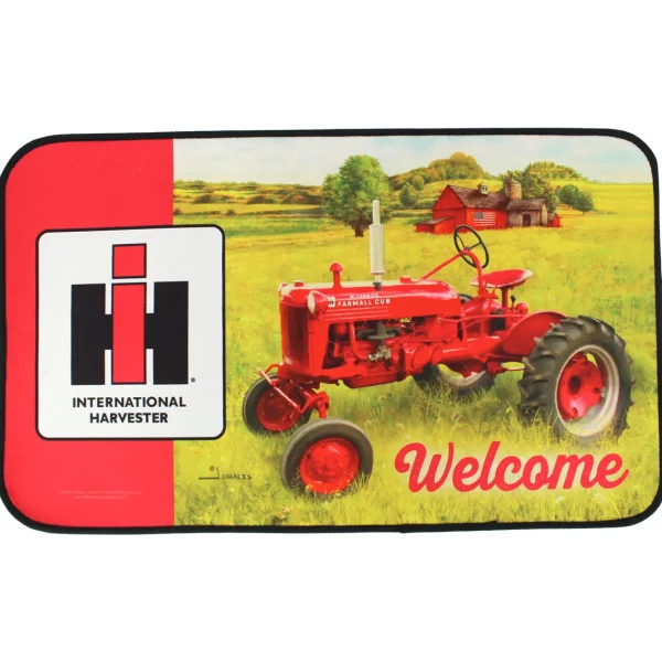Outback Toys Outdoor<IH Farmall Cub Tractor in Field Scene Welcome Mat, 30in x 17.75in