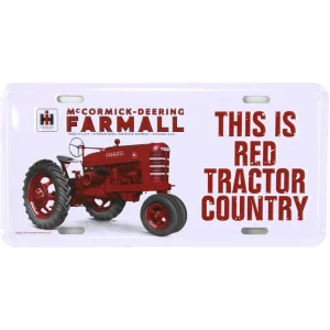 Outback Toys Tools & Auto<IH Farmall M "This is Red Tractor Country" Metal License Plate, 11.875in x 6in