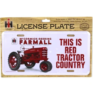 Outback Toys Tools & Auto<IH Farmall M "This is Red Tractor Country" Metal License Plate, 11.875in x 6in