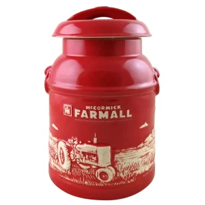Outback Toys Kitchen<IH Farmall Raised-Relief Stoneware Milk Can Cookie Jar