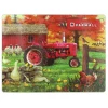 Outback Toys Kitchen<IH Farmall Super M Tractor with Animals Glass Cutting Board, 15.5in x 11.75in