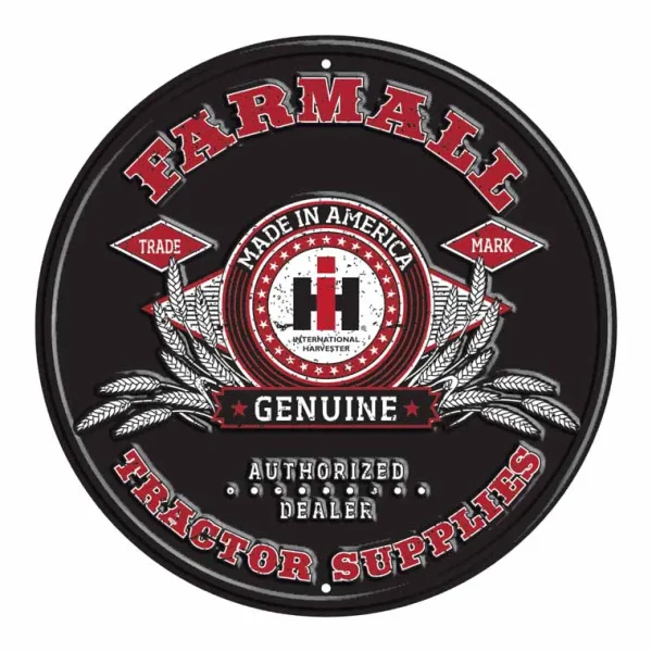 Outback Toys Branded Signs<IH Farmall Tractor Supplies 12" Round Tin Sign