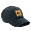 Outback Toys Ih Farmall<IH Leather Emblem Black Distressed Hat