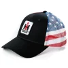 Outback Toys Ih Farmall<IH Logo Black Hat with US Flag Mesh Back