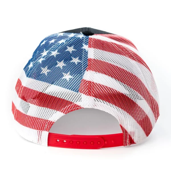 Outback Toys Ih Farmall<IH Logo Black Hat with US Flag Mesh Back