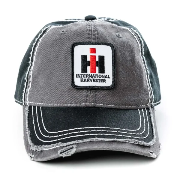 Outback Toys Ih Farmall<IH Logo Gray and Black Distressed Hat