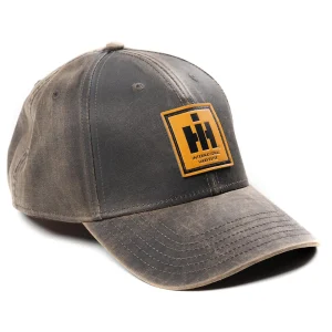 Outback Toys Ih Farmall<IH Logo Leather Emblem Oil Distressed Premium Cap
