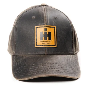 Outback Toys Ih Farmall<IH Logo Leather Emblem Oil Distressed Premium Cap