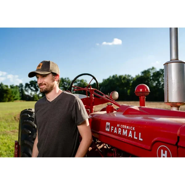 Outback Toys Ih Farmall<IH Logo Leather Emblem Oil Distressed Premium Cap