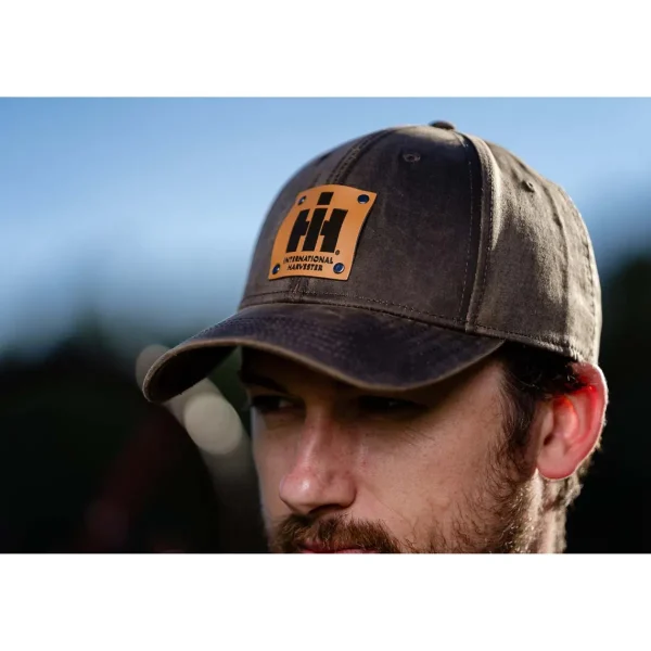 Outback Toys Ih Farmall<IH Logo Leather Emblem Oil Distressed Premium Cap