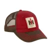 Outback Toys Ih Farmall<IH Patch Logo Red & Brown Cap w/ Mesh Back & Weathered Appearance