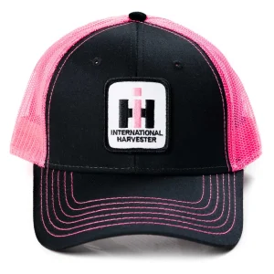 Outback Toys Ih Farmall<IH Stitched Logo Black with Pink Mesh Back Hat