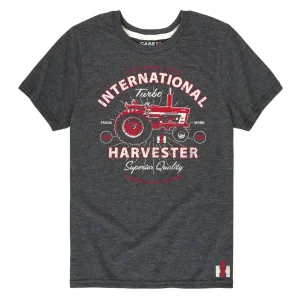 Outback Toys Ih Farmall<IH Turbo Tractor Distressed Youth Charcoal Gray Short Sleeve T-Shirt