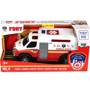 Outback Toys Emergency Vehicles<12in FDNY Ambulance with Lights & Sound