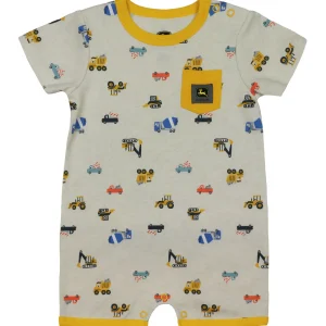 Outback Toys John Deere<Infant John Deere Construction Yellow Dump Truck Romper Short Sleeve Onesy