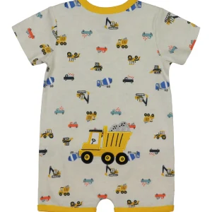 Outback Toys John Deere<Infant John Deere Construction Yellow Dump Truck Romper Short Sleeve Onesy