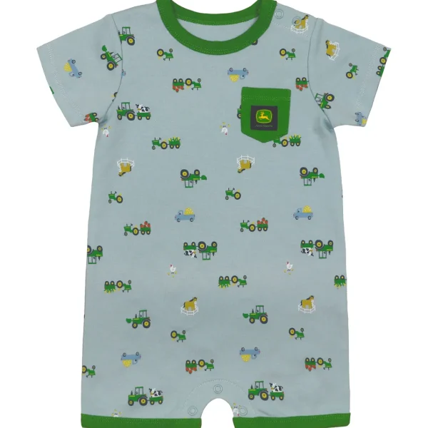 Outback Toys John Deere<Infant John Deere Green Tractor Romper Short Sleeve Onesy