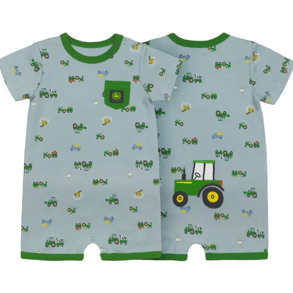 Outback Toys John Deere<Infant John Deere Green Tractor Romper Short Sleeve Onesy