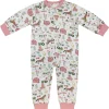 Outback Toys John Deere<Infant John Deere White & Pink Farm Elements Zip Coverall Long Sleeve Onesy