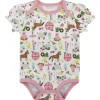 Outback Toys John Deere<Infant John Deere White & Pink Farm Elements Short Sleeve Onesy