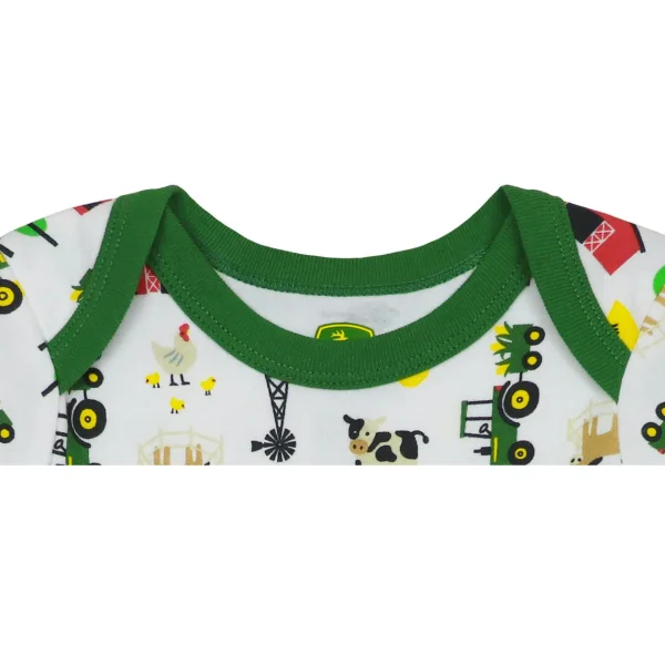 Outback Toys John Deere<Infant John Deere White & Green Farmland Short Sleeve Onesy