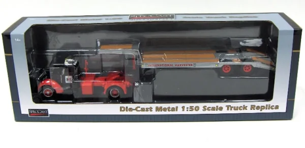 Manufacturer_SpecCast Lowboys & Flatbeds<1/50 International Harvester KB-8 Semi with Lacrosse Lowboy Trailer